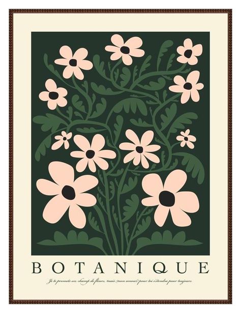 Botanique No. 1 on Artfully Walls #flowers #floral #botanical #artprints #affordableart #affordableartprints #wheretobuyart #stellarspaces #styleithappy #dreamhome #interiorlovers #artfullywalls #designinspo #decorinspo #interiordecor #gallerywallinspo Daisy Illustration, Unique Framing, Eclectic Contemporary, A Field Of Flowers, Illustration Simple, Artfully Walls, My Love For You, Photographer Inspiration, Field Of Flowers