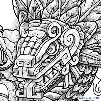 Aztec Dragon Tattoo Designs, Aztec Serpent Tattoo Design, Feathered Serpent Tattoo, Quetzalcoatl Drawing, Aztec God Tattoo, Aztec Serpent Tattoo, Aztec Snake Tattoo, Aztec Gods Tattoo, Aztec Dragon Tattoo