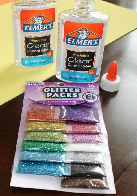 Glitter glue is fantastic for so many projects! Find out how to make your own with this fun tutorial. Crafts With Glitter Glue, Diy Clear Glue, How To Make Slime With Clear Glue, Diy Glitter Glue How To Make, Glitter Glue Crafts, Glitter Glue Slime, Glitter Ornaments Diy, How To Make Glitter, Best Glue