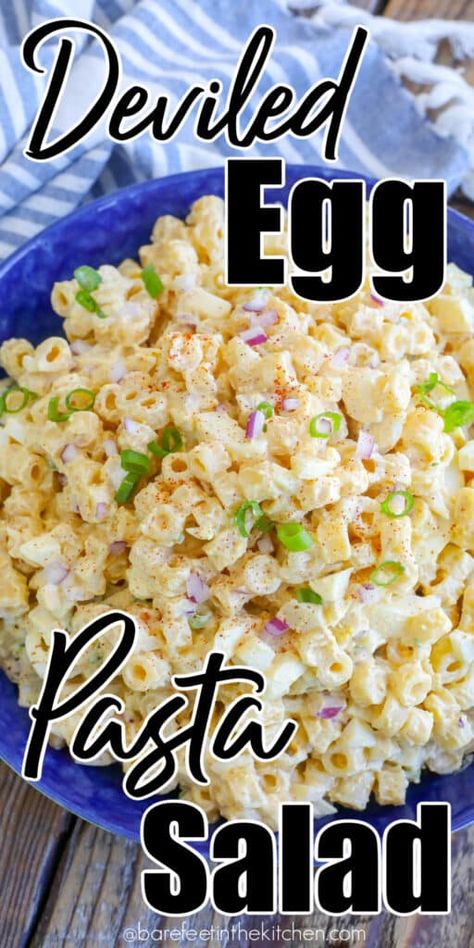 Deviled Egg Pasta Salad Pasta Salad Summer, Deviled Egg Pasta Salad, Egg Pasta Salad, Salad Macaroni, Sandwich Easy, Salad Quinoa, Salad Summer, Cold Pasta Salad Recipes, Macaroni Salad Recipe