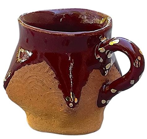 Rustic Red Brown and Gold Espresso Cup, Handmade Ceramic Small Coffee Clay Mug, Unique Gifts for Her and Him Clay Mug, Kitchen Clothes, Cup Handmade, Clay Cup, Her And Him, Unique Gifts For Mom, Clay Mugs, Mug Unique, Handcrafted Ceramics