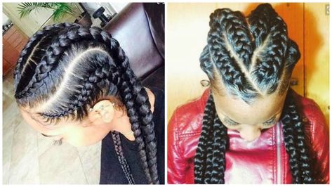 Jumbo Cornrow Braids Are A Thing - Check Out 12 Women Rocking Out To This Traditional Style - https://blackhairinformation.com/general-articles/playlists/jumbo-cornrow-braids-are-a-thing-check-out-12-women-rocking-out-to-this-traditional-style/ Jumbo Cornrow Braids, Wet Hair Curls, Spoolies Hair Curlers, Jumbo Cornrows, Cornrow Braids, Braided Ponytail Hairstyles, 4c Natural Hair, Feed In Braid, Heatless Curls