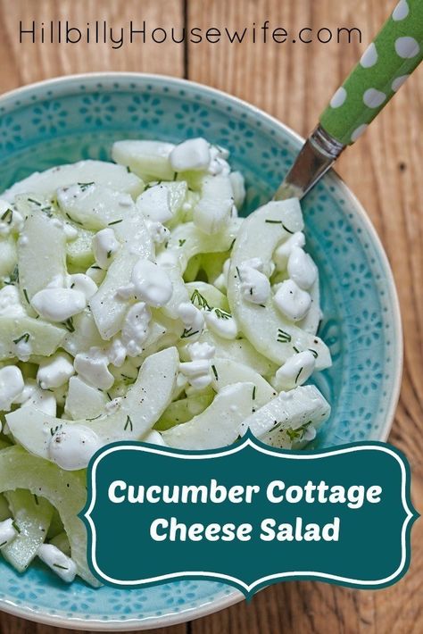 Cucumber Cottage Cheese, Cottage Cheese Salad, Filling Lunch, Cottage Cheese Recipes, Summer Dishes, Cheese Salad, Bariatric Recipes, Healthy Sides, Summer Salad