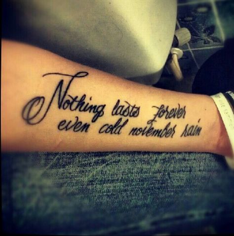 Nothing lasts forever even cold november rain November Rain Tattoo, Rain Tattoo Ideas, Cold November Rain, Rain Tattoo, Betty Boop Tattoos, A T, November Rain, Nothing Lasts Forever, Small Tattoo