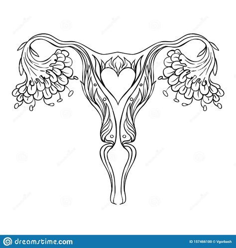 Decorative Drawing Of Female Reproductive System With Flowers. Hand Drawn Uterus, Womb. Girl Power, Feminism. Vector Illustration Stock Vector - Illustration of health, girl: 157466100 Womb Illustration, Uterus Art, Girl Power Tattoo, Drawing Female, Womb Healing, Systems Art, Female Reproductive System, Heart Drawing, Simple Cartoon