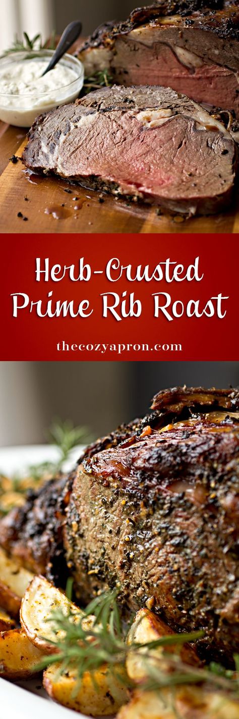 Herb Crusted Prime Rib Roast, Herb Crusted Prime Rib, Crusted Prime Rib, Rib Rub, Prime Rib Recipe, Holiday Dinner Table, Prime Rib Roast, Rib Roast, Prime Rib