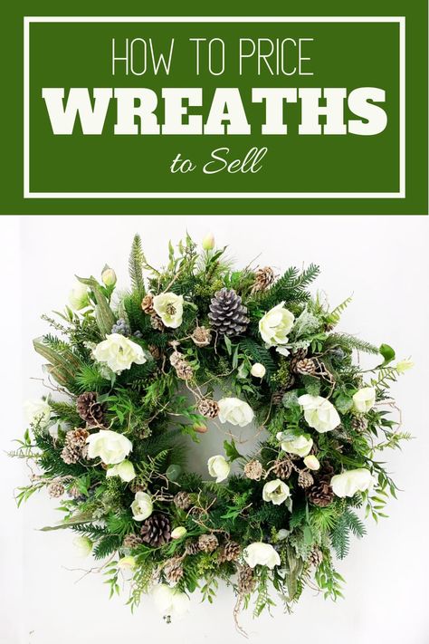 Learn how to price your wreaths to sell for profit. Do you ever want to sell your wreaths that you make? Whether it is at a craft show or online, there are many things to consider when pricing your wreaths. I give you some great tips on how to price your wreaths to sell! Selling Wreaths, Wreath Making Business, Wreath Making Tutorials, Merry Christmas Tags, Homemade Mothers Day Gifts, Wreath Maker, Sell Diy, Diy Wreaths, Craft Show