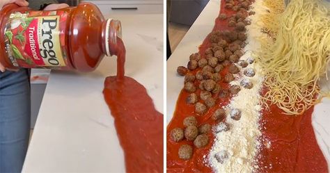 Ultimate Spaghetti, Prego Sauce, Spaghetti With Meatballs, How To Make Nachos, Molecular Cuisine, How To Make Spaghetti, Pancake Art, Food Combining, Spaghetti And Meatballs