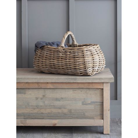 Garden Trading - Forage Picnic Basket - rattan Rattan Accessories, Old Baskets, Picnic Hamper, Basket Crafts, Oak Shelves, Local Farmers Market, Boot Room, Family Picnic, Rattan Basket