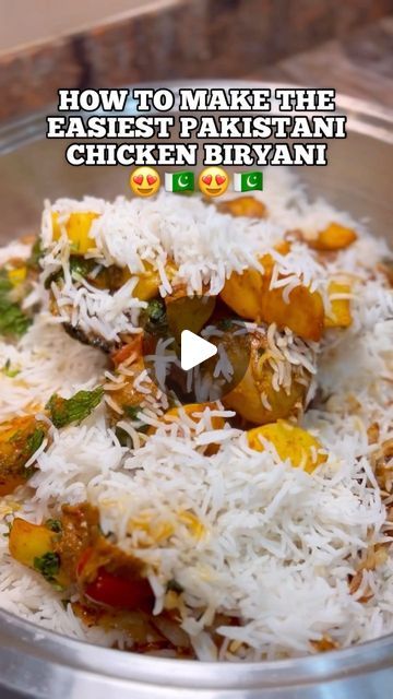 LONDON FOODEE | Halal Food on Instagram: "HOW THE MAKE THE BEST EASIEST PAKISTANI CHICKEN BIRYANI RECIPE 😍🇵🇰😍🇵🇰😍🇵🇰 There is no food colouring in my recipe because I don’t believe in it, saffron only (which is optional). The reason this is super simple is because there are only two layers but it still achieves the same objective. 

STEPS:
1. Marinate chicken in yogurt
2. Fry onions till golden brown, and set 1/3 aside
3. Add ginger garlic paste, tomatoes, biryani masala and marinated meat
4. Cook till oil comes to the top, add water if necessary, approximately 30 mins
5. In a separate pot parboil rice and drain
6. Add rice on top of curry and any leftover potatoes
7. Steam on low for 25-30 mins (dumm)
8. Garnish with coriander & fried onions
9. Enjoy!
 
INGREDIENTS: 
- 500g chicken Pakistani Biryani, Chicken Biryani Recipe Pakistani, Paste Tomatoes, Biryani Masala, Pakistan Food, Marinate Chicken, Parboiled Rice, Leftover Potatoes, Chicken Biryani Recipe