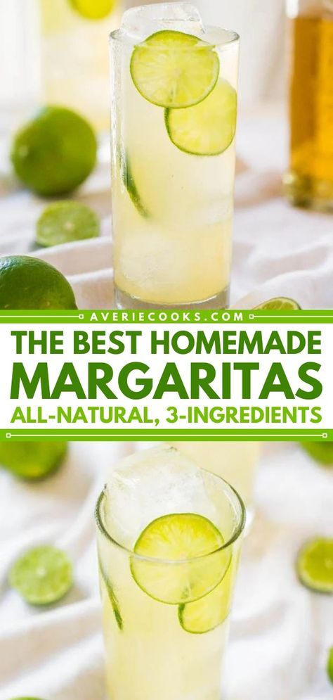 Fresh Homemade Margaritas (No Mix!) - Averie Cooks Booze Recipes, Homemade Margaritas, Alcohol Beverages, Refreshing Beverages, Fresh Juices, Festive Cocktails, Food Stories, Food Critic, Alcoholic Drink