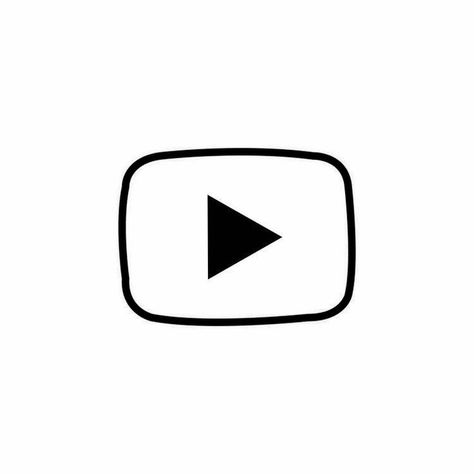 Youtube Logo Black And White, You Tube Icon White, White Icon Youtube, Youtube Black And White Icon, Black And White Youtube Icon, Youtube Logo White, Black And White Pinterest Icon, Ios Icons White, Youtube Black Icon