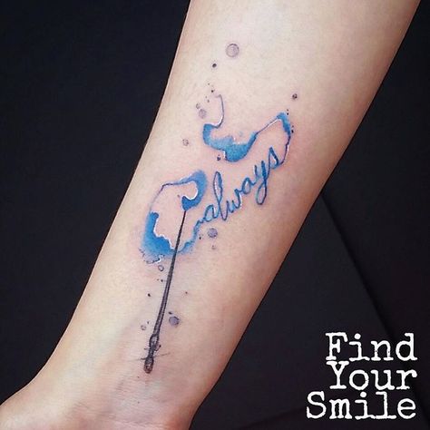 Always Harry Potter Tattoo, Always Tattoo, Wand Tattoo, Hp Tattoo, Always Harry Potter, Harry Potter Tattoos, Harry Potter Tattoo, Disney Tattoo, Geniale Tattoos