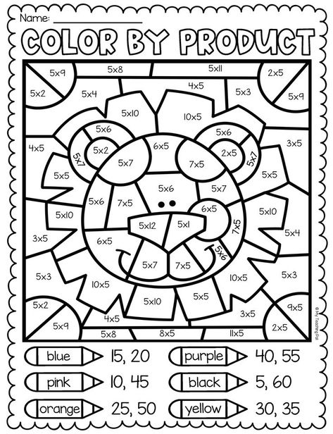 Multiplication Worksheet Bundle - Facts 1 To 12 85A Summer Color By Number, Color By Number Worksheet, Number Worksheet, Math Coloring Worksheets, Multiplication Activities, Math Pages, Math Multiplication, Multiplication Worksheets, Printable Math Worksheets