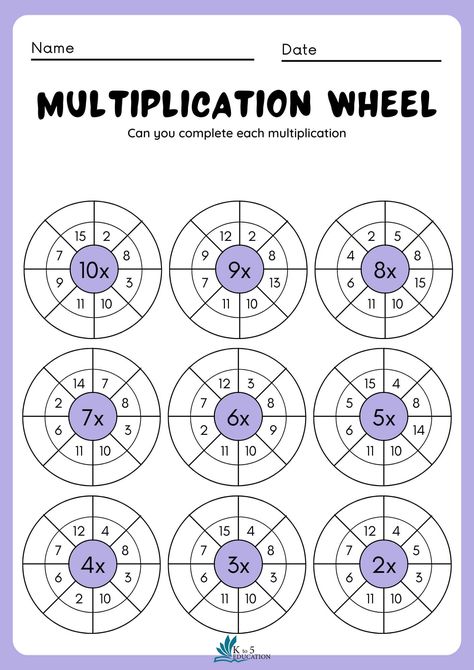 Multiplication Wheels Math Worksheet For Grade 2 | FREE Download Check more at https://kto5education.com/multiplication-wheels-math-worksheet-for-grade-2/ 2 Multiplication Worksheets, Grade 2 Multiplication, Maths Multiplication, Multiplication Wheel, Class 3 Maths, Math Multiplication Worksheets, Multiplication Worksheet, Multiplication Flashcards, Math Sheets