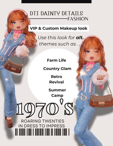 Dress to impress 1970s, dti 1970s, 1970s dti, dti inspo, dti 1970s inspo, dti themes, dti ideas, dti theme ideas, dti outfits, dress to impress, dress to impress roblox, roblox, dress up games, girly games, #dresstoimpress #dtiyschallenge #roblox #robloxdresstoimpress #dresstoimpressideas 1970s Dress To Impress, Decade Dress To Impress, Girly Games, Dti Theme, Roblox Dress, Dress Up Games, 1970s Dress, Dti Ideas, Outfits Dress