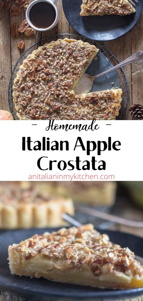 Italian Pastry Cream, Healthy Apple Cinnamon Muffins, Apple Crostata, Italian Desserts Easy, Recipe Using Apples, Apple Cinnamon Recipes, Crostata Recipe, Italian Cakes, Italian Recipes Dessert