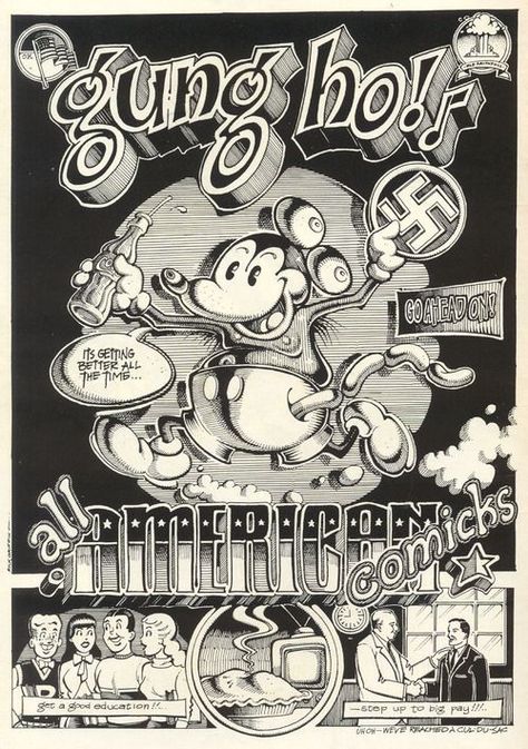 Rubber Hose Cartoon, Victor Moscoso, Griffin Art, Rick Griffin, Underground Comics, Underground Comix, Robert Crumb, Comic Layout, Lowbrow Art