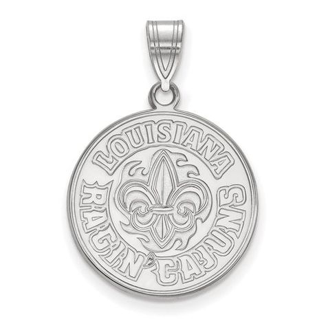 14k White Gold University of Louisiana at Lafayette Large Pendant, Manufacturer Part Number: 4W002USL at HomeBello. University Of Louisiana At Lafayette, Medical Jewelry, Sports Jewelry, School Jewelry, Bow Jewelry, Childrens Jewelry, Coin Jewelry, Religious Jewelry, Black Bow