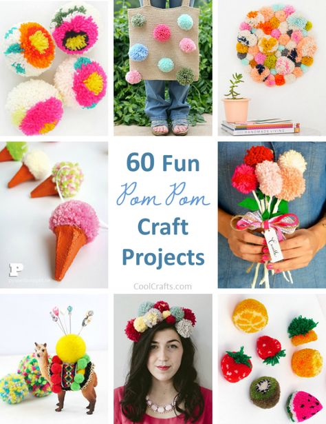 Like pom poms? Check out these diy craft projects http://www.coolcrafts.com/pom-pom-crafts/ Pom Crafts, Diy Pom Pom, Lamb Decorations, Pom Pom Crafts, Diy And Crafts Sewing, Work Diy, Craft Wedding, Easter Crafts For Kids, Crafts For Teens