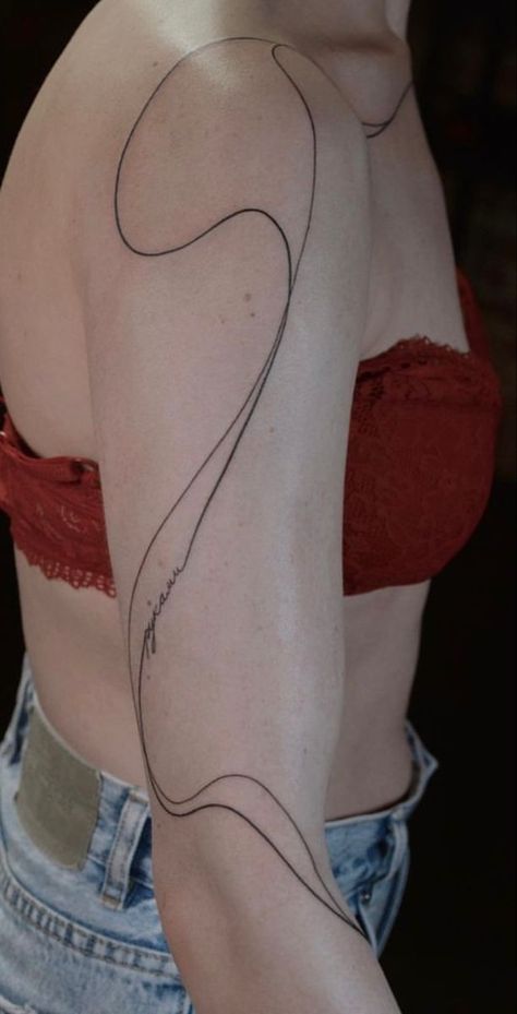 Thread Tattoo, Line Tattoo Arm, Full Body Tattoo, Line Tattoo, Minimalist Women, Dainty Tattoos, Wings Tattoo, Best Tattoo Designs, Abstract Tattoo