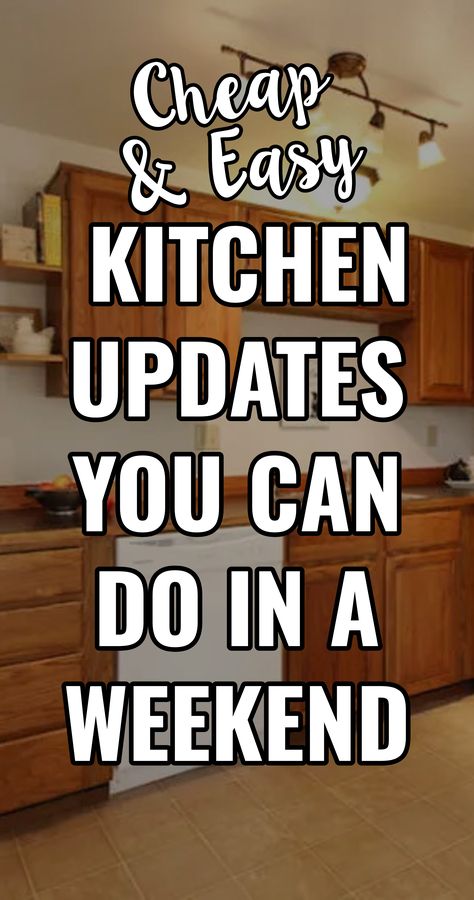 Diy Kitchen Updates, Small Kitchen Diy, Cheap Renovations, Easy Kitchen Updates, Cheap Remodel, Cheap Kitchen Makeover, Redo Kitchen Cabinets, Small Kitchen Renovations, Budget Kitchen Makeover