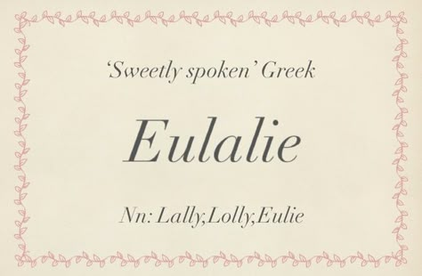 Baby name Eulalie Lavinia Name, Name Finder, Old Fashioned Names, Best Character Names, Vintage Names, Fantasy Names, Writing Prompts For Writers, Aesthetic Names, Pretty Names