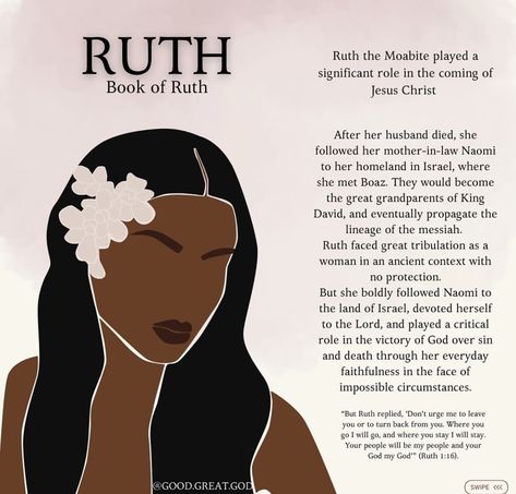 Ruth In The Bible, Bible Study Activities, Bible Reflection, Holy Girl, Women Of The Bible, God Centered Relationship, Learn The Bible, Christian Affirmations, Jesus Return