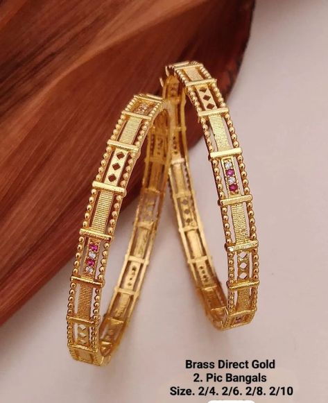 *Brass High Gold Bangles Set Of 2.Size 2.4 2.6 2.8.* *Price ₹.580/- Free Shipping.* Gold Bangles Set, Cotton Saree Blouse Designs, Cotton Saree Blouse, Gold Bangles For Women, Gold Bangle Set, Modern Gold Jewelry, Bangles For Women, Bangles Set, Gold Bangles Design