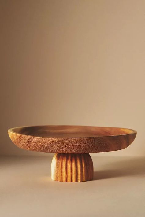 Serveware | Serving Utensils | Anthropologie Cake Stand Decor, Rustic Cake Stands, Cake Stand Ceramic, Wooden Cake Stands, Wood Cake Stand, Wood Platter, Wood Cake, Wooden Cake, Wedding Cake Stands