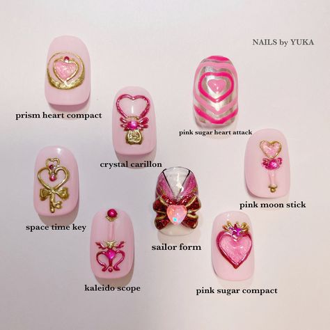 💕💖💓sailor chibi moon💓💖💕 ・ Sailor form is a Sailor Moon musical Image from 🌙✨ ・ ・ ・ @yukamizz #nailsbyyuka | Instagram Sailor Moon Nails Art, Sailor Moon Themed Nails, Sailor Mars Nails, Sailor Moon Nails Design, Sailor Moon Inspired Nails, Sailor Moon Nail Art, Jojo Nails, Uñas Sailor Moon, Sailor Moon Symbols