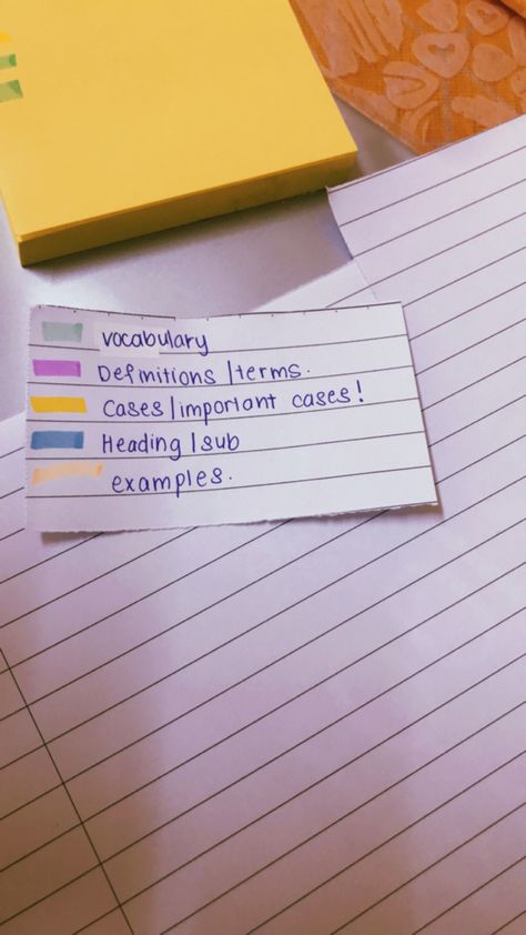 Dividing each colours for each sections is so helpful cause you can identify easily when you reopen your notes. University Timetable, Study Related, Stay On Track, Survival Kit, Law School, Note Taking, Vocabulary, Highlights, University