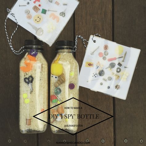 I Spy Jars Diy, Diy Ispy Bottles, I Spy Jar, Sensory Bottles With Glue, I Spy Bottle Diy, How To Make I Spy Bottles, Diy Eye Spy Bottle, Rice I Spy Bottles, Dollar Tree Sensory Bottles