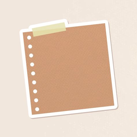 Brown hole punched notepaper journal sticker vector | free image by rawpixel.com / sasi Journal Notes Design, Free Good Notes Templates, Brown Stickers, Brown Notes, Notes Aesthetic Template, Note Sticker, Notes Aesthetic, Note Template, Note Writing Paper