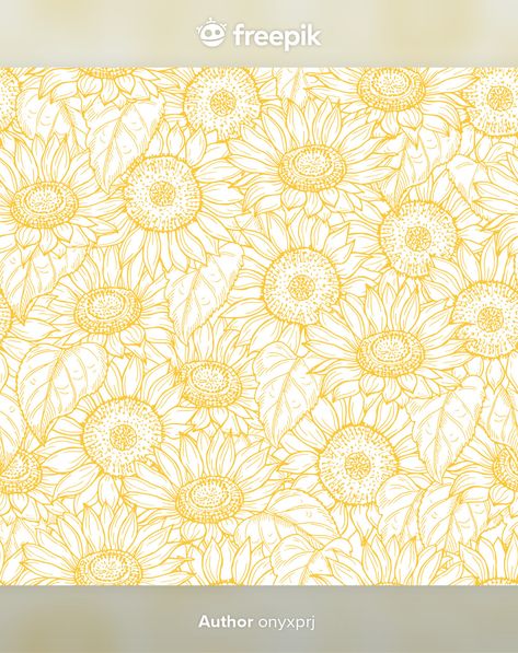 Sunflower Seamless Pattern, Sunflower Procreate, Sunflower Graphic Design, Sunflower Print Pattern, Flowers Texture, Wild Sunflower, Flower Print Pattern, Sunflower Drawing, Sunflowers Background