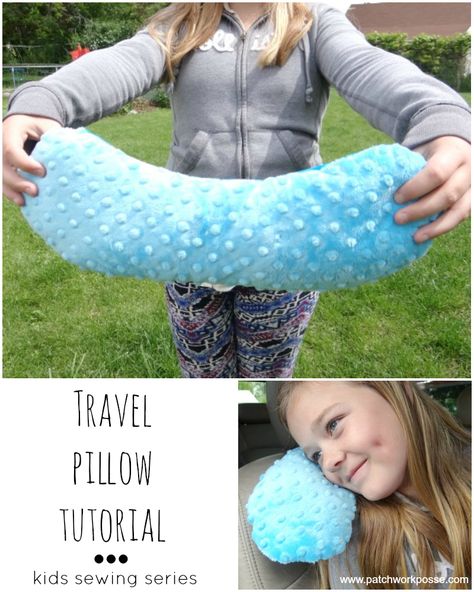 Kids Travel Pillows, Tutorial Sewing, Pillow Tutorial, Kids Sewing, Kids Series, Trendy Sewing, Beginner Sewing Projects Easy, Sewing Pillows, Machine Sewing