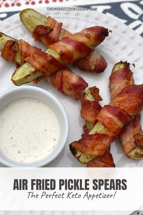 Fried Pickle Spears, Air Fry Bacon, Pickle Wraps, Pickle Spears, Ranch Dressing Seasoning, Homemade Ranch Dressing, Fried Pickles, Homemade Ranch, Perfect Keto