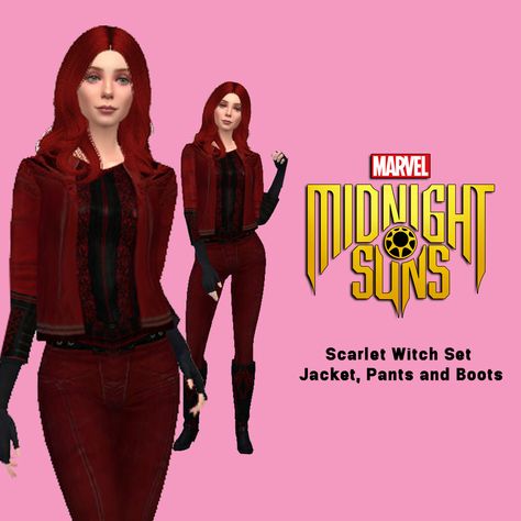 SCARLET WITCH (MIDNIGHT SUNS SET) Sims 4 Scarlet Witch Cc, Marvel Video, Midnight Suns, Cc Packs, 4 Characters, Sims 4 Characters, Sims 4 Cc Packs, Wanda And Vision, Wanda Maximoff