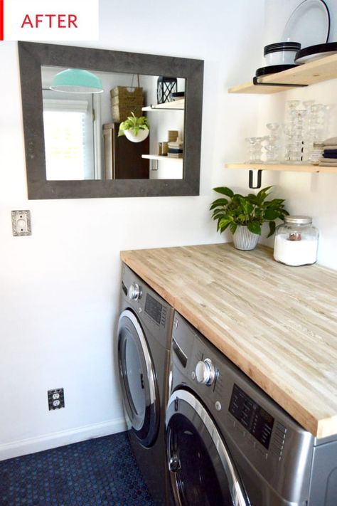 Storage On Top Of Washer And Dryer, Washer And Dryer Table Top, Table On Top Of Washer And Dryer, What To Put On Top Of Washer And Dryer, Shelf On Top Of Washer And Dryer, Butcher Block Washer And Dryer, Washer Dryer Table Top, Table Top Over Washer And Dryer, Diy Laundry Area