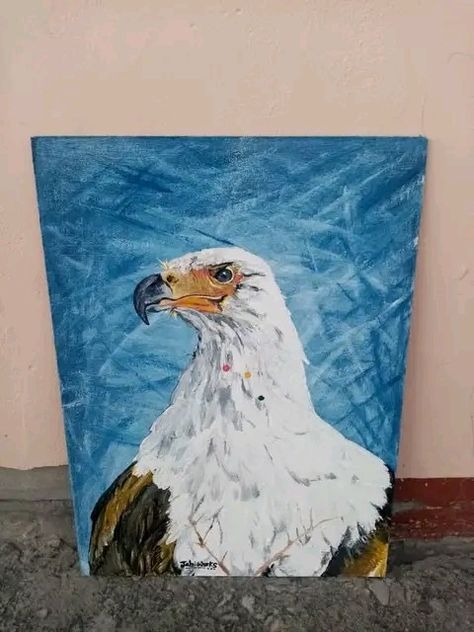 Oil painting on hardboard African Fish Eagle, Fish Eagle, Canvas Paintings, Canvas Painting, Oil Painting, Paintings, Fish, Canvas