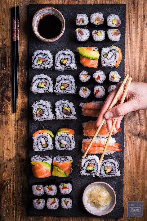 Sushi Rolls (Ultimate Step-by-Step Guide, Recipe Tips + Recipe Video) Homemade Sushi Rolls, California Roll Sushi, Sushi Kit, Sushi Recipes Homemade, Asian Salmon, Making Sushi, California Rolls, Maki Sushi, Japanese Desserts