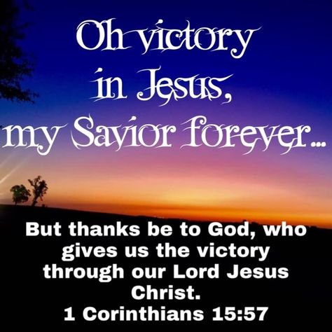 “But thanks be to God, who gives us the victory through our Lord Jesus Christ.” ‭‭~1 Corinthians‬ ‭15:57‬ ‭ESV‬‬  This verse reminds us that it is our Lord Jesus Christ who grants us the victory in every area of life. Trusting and obeying him will enable us to walk from success to triumph each and every time. Victory In Jesus Quotes, Victory In Jesus, God's Family, Thanks Be To God, Feast Of Tabernacles, God's Plans, Christian Post, Give Me Jesus, Bride Of Christ