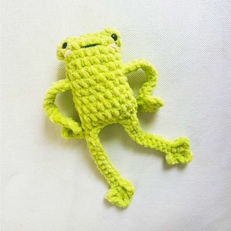 Crochet No-Sew Leggy Frog – Anita Louise Crochet Leggy Frog, Frog Crochet Pattern, Frog Crochet, Small Frog, Crochet Cat Pattern, Chunky Blanket, Pattern Pictures, Blanket Yarn, Pink Yarn