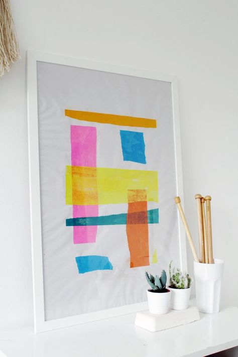 How to Hang Art Without Nails | Teen Vogue Modern Decoupage, Diy With Kids, Tissue Paper Art, Tissue Paper Crafts, Paper Art Design, Decoupage Diy, Clothes Diy, Design Sponge, Art And Craft