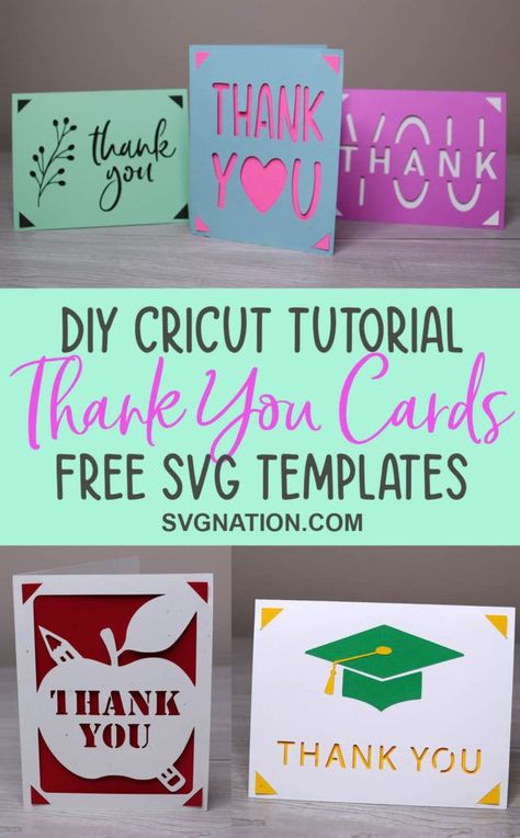 Free Card Templates, Cricut Birthday Cards, Cricut Inspiration, Cricut Birthday, Teacher Appreciation Cards, Teacher Thank You Cards, Joy Cards, Free Thank You Cards, Silhouette Cards