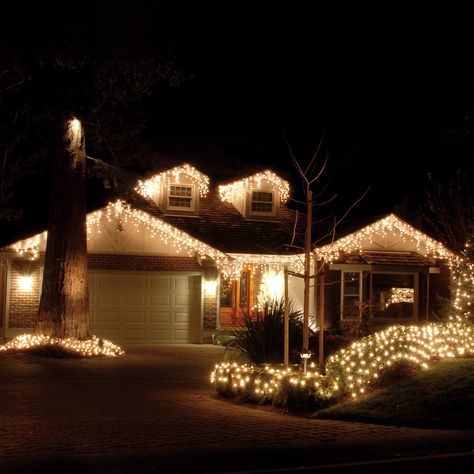 Icicle Lights On House, Led Icicle Lights, Icicle Christmas Lights, Turn The Lights Off, Icicle Lights, Christmas Memories, Led Christmas Lights, Direct Lighting, Bright Led Lights