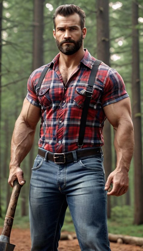 Lumberjack Style Men Outfits, Lumberjack Men, Lumberjack Man, Mountain Man Style, Adventurous Men, Lumberjack Style, Lumber Jack, Hero Inspiration, Body Builders