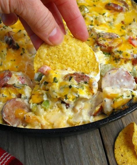 image Jambalaya Dip, Jambalaya Recipe Easy, Sausage Dip, Shrimp Sausage, Jambalaya Recipe, Tabasco Sauce, Football Food, Snacks Für Party, Jambalaya