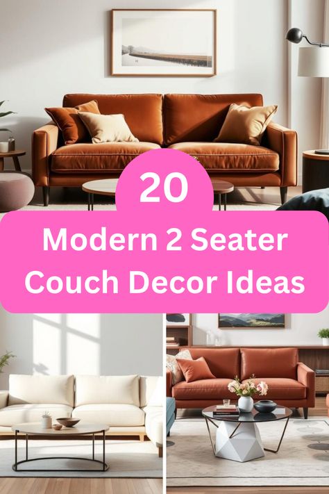 Discover 20 best modern 2 seater couch decor ideas! Elevate your living space with sleek, minimalist designs, bold accent pieces, and a stylish 2 seater couch to create the perfect modern living room. #ModernLivingRoom #2SeaterCouch #CouchDecor #MinimalistDesign #InteriorDesignIdeas Couch Decor Ideas, 2 Seater Couch, Comfy Decor, Compact Sofa, Urban Living Room, Contemporary Loveseat, Couch Ideas, Couch Living Room, Sofas For Small Spaces