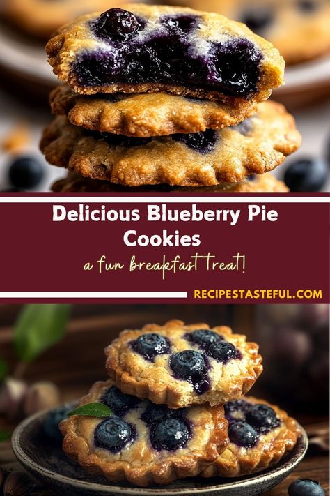 These Delicious Blueberry Pie Cookies are a perfect combination of buttery, flaky crust and sweet, juicy blueberry filling. With a taste reminiscent of classic blueberry pie, these bite-sized cookies are a delightful treat for any occasion, offering the perfect balance of fruitiness and sweetness in every bite. Blueberry Pie Cookies, Pie Cookies Recipe, Blueberry Filling, Bite Size Cookies, Pie Cookies, Flaky Crust, Blueberry Pie, Cookie Pie, Cookies Recipes